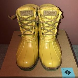 Sperry Top-sider Quilted Duck Boot Yellow Size 5.5